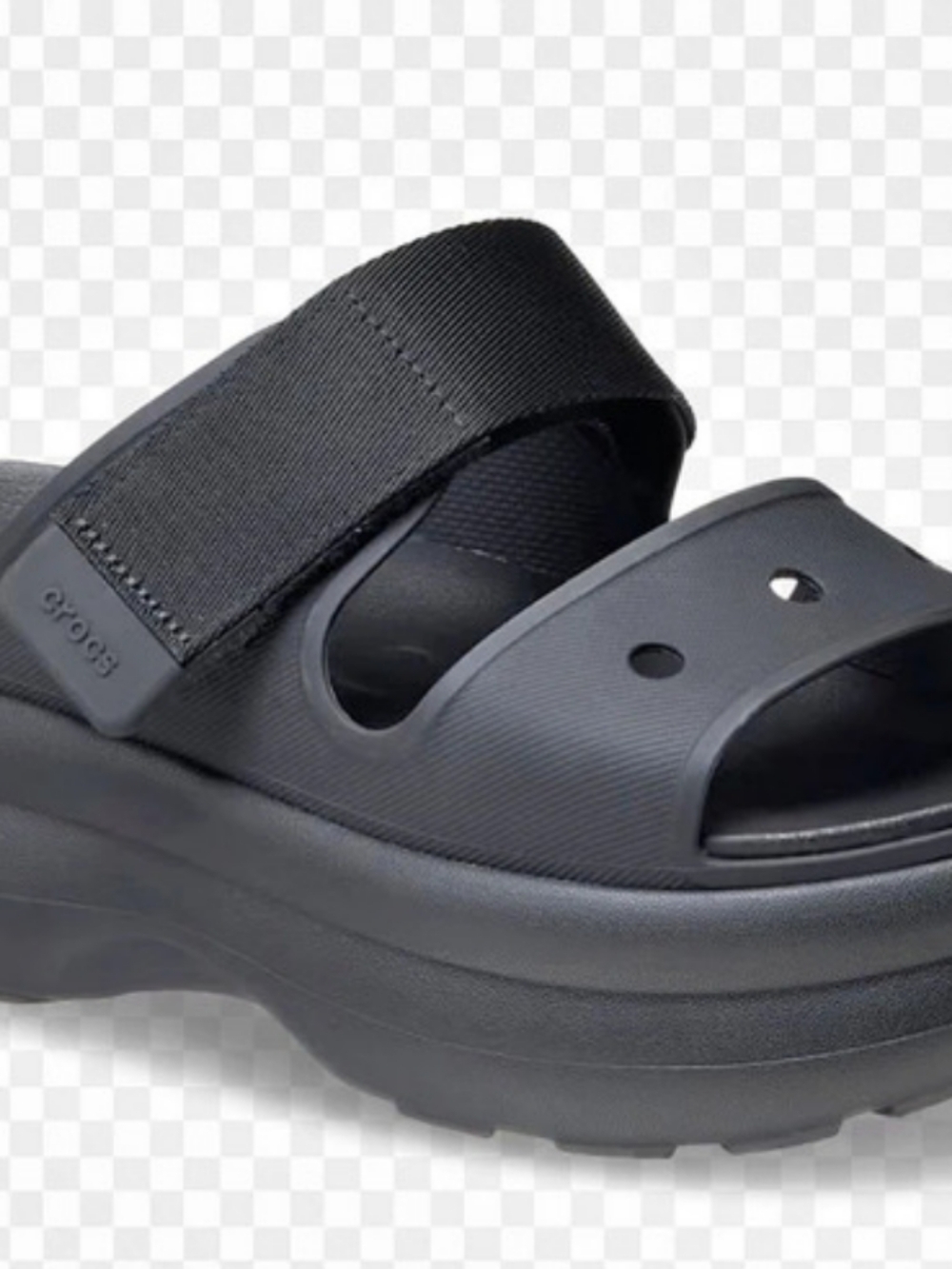 Crocs Classic Crush Strappy Sandal Black Platform Sandals Size 11
